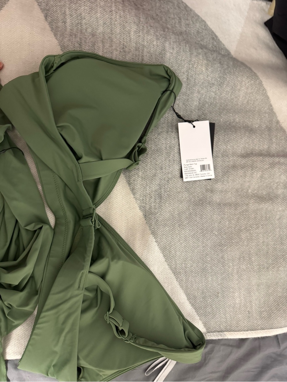 NWT KNIX DEEP V BIKINI TOP+ SARONG Green - Picture 5 of 7